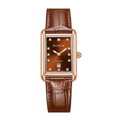 Bonia Elegance BNB10912-2547 Brown Leather Strap Women Watch